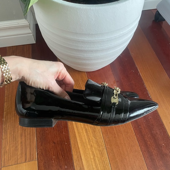 Karl Lagerfeld Shiny Black Loafers Size 9 - Picture 3 of 5